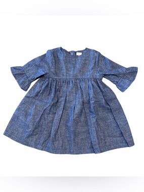 Gymboree Baby Girl Chambray Sparkle Denim Dress Button Back 12–18 Months